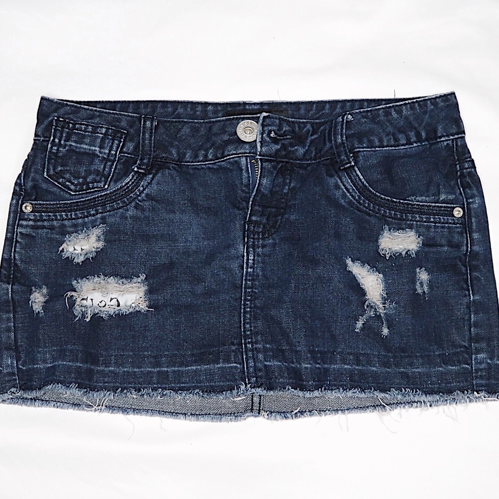 Guess | Mini Distress Denim Skirt